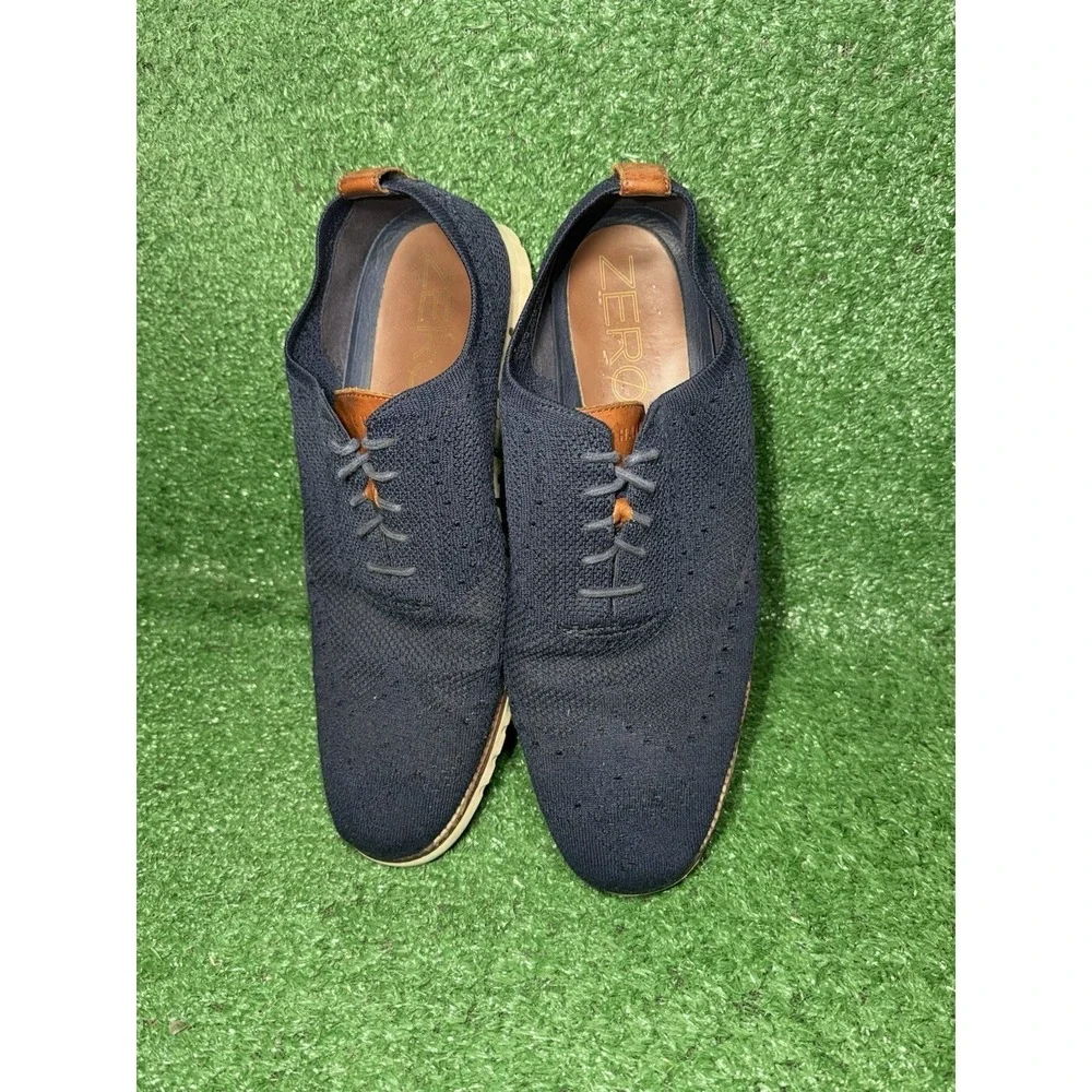 Cole Haan Zero Grand Men Size‎ 13 Blue Mesh Wingtip Oxfords Casual Comfort Shoes